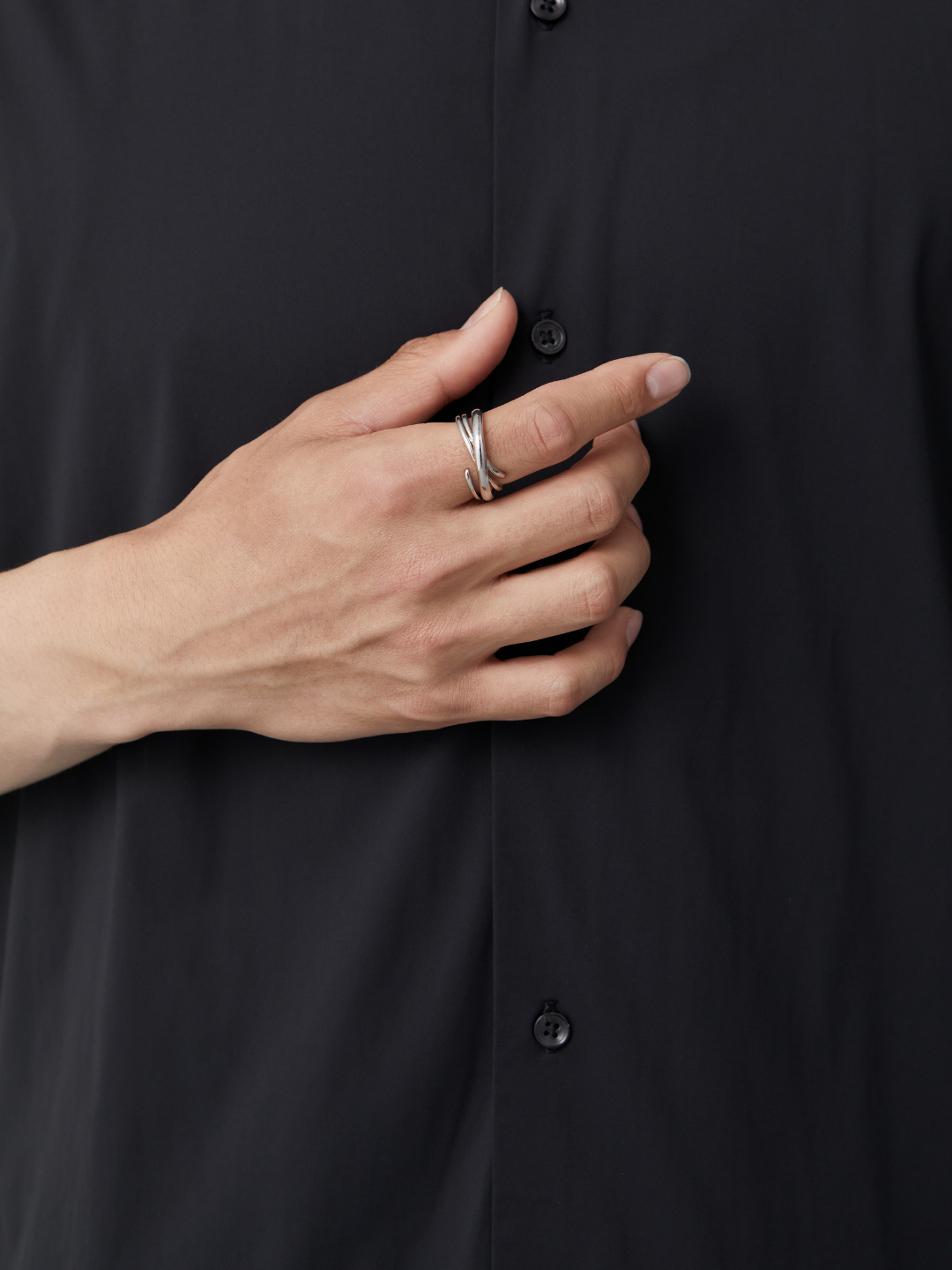 Layered Silver Ring AR12
