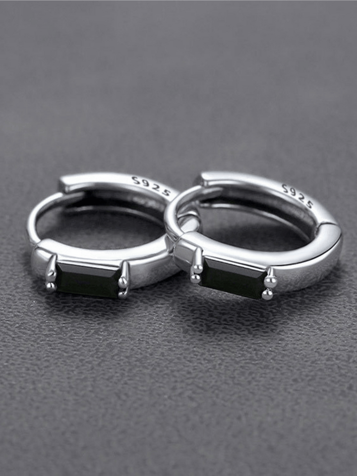 S925 sterling silver black zircon earrings AR124