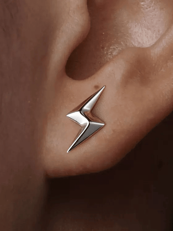 S925 sterling silver lightning stud earrings AR121