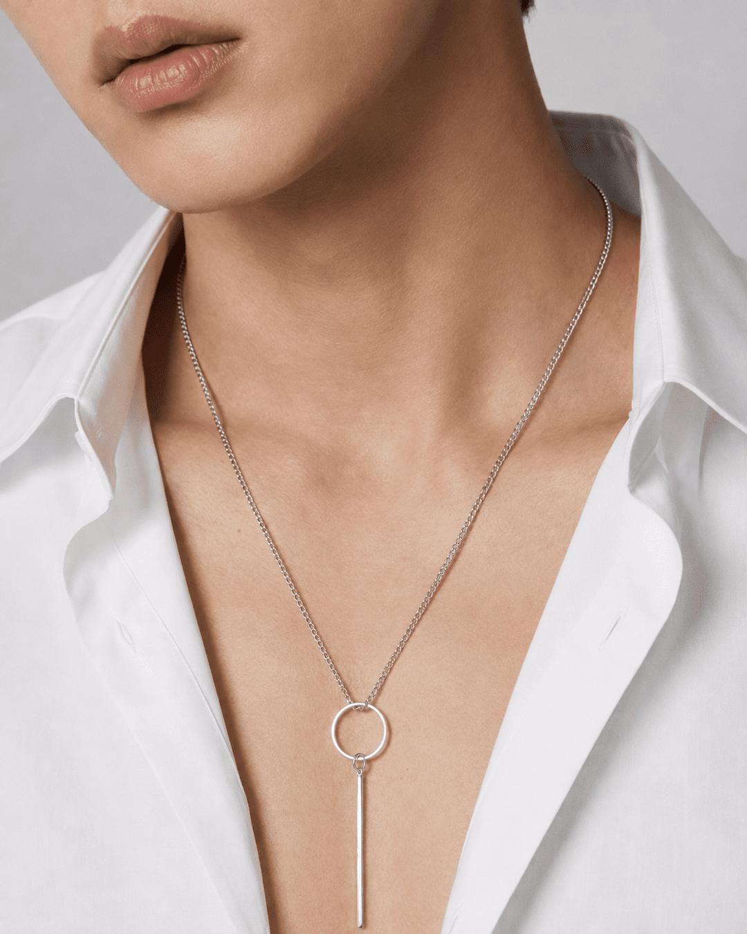 Long Silver Necklace AR31