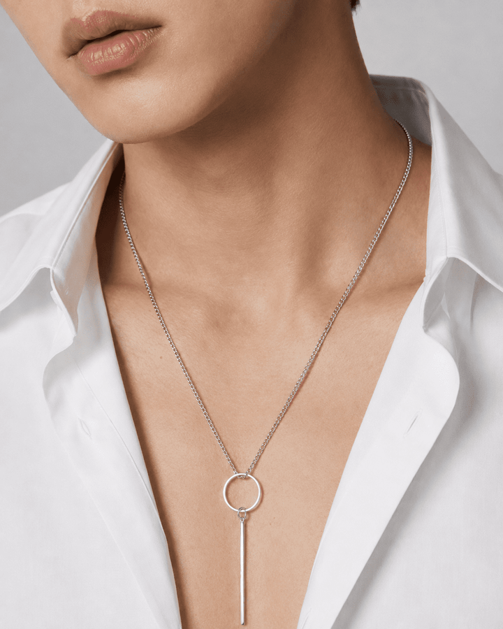 Long Silver Necklace AR31