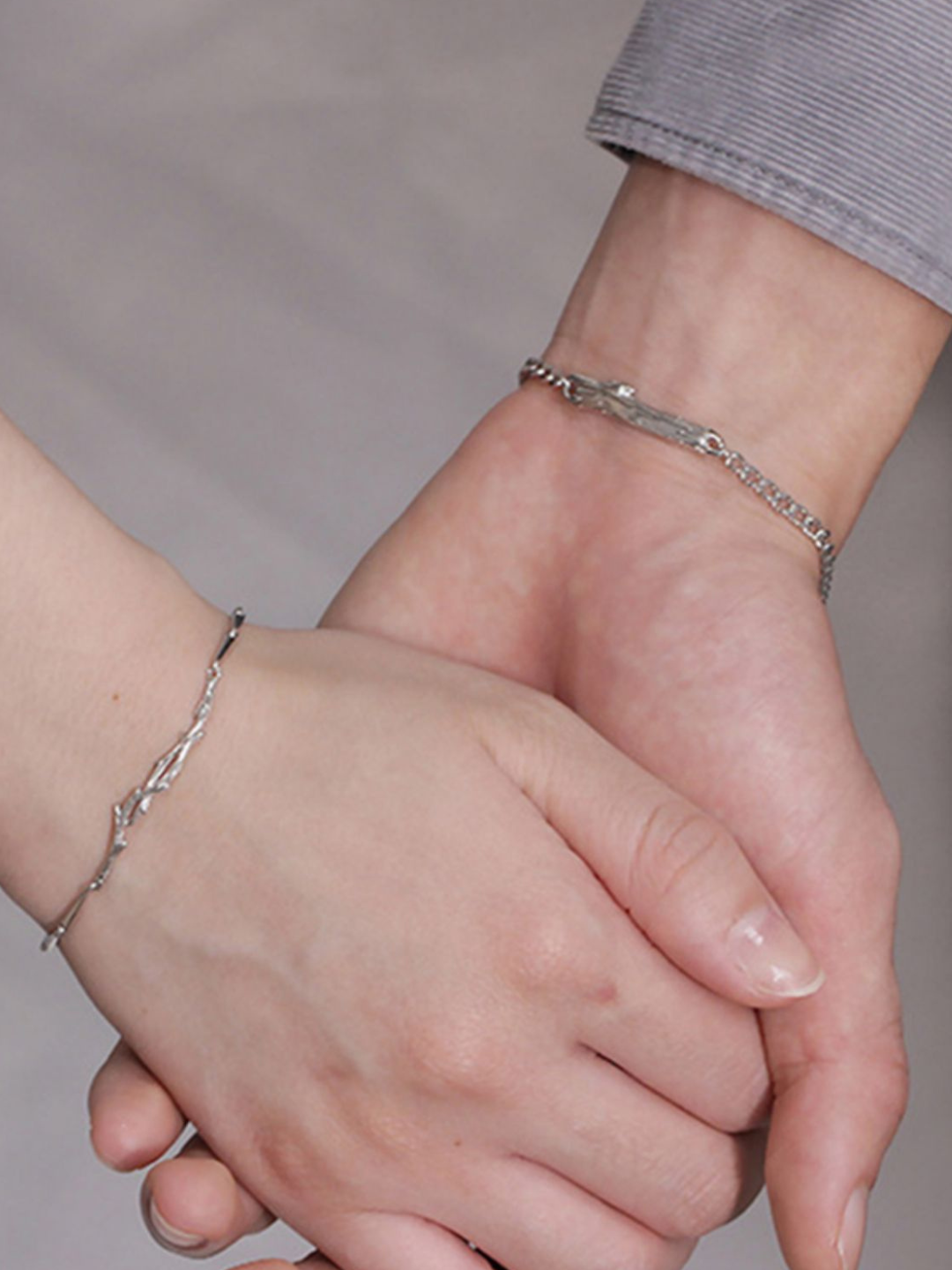 【ENFANTIN】 Pure Silver Wooden Branch Couple's Bracelets  AR85