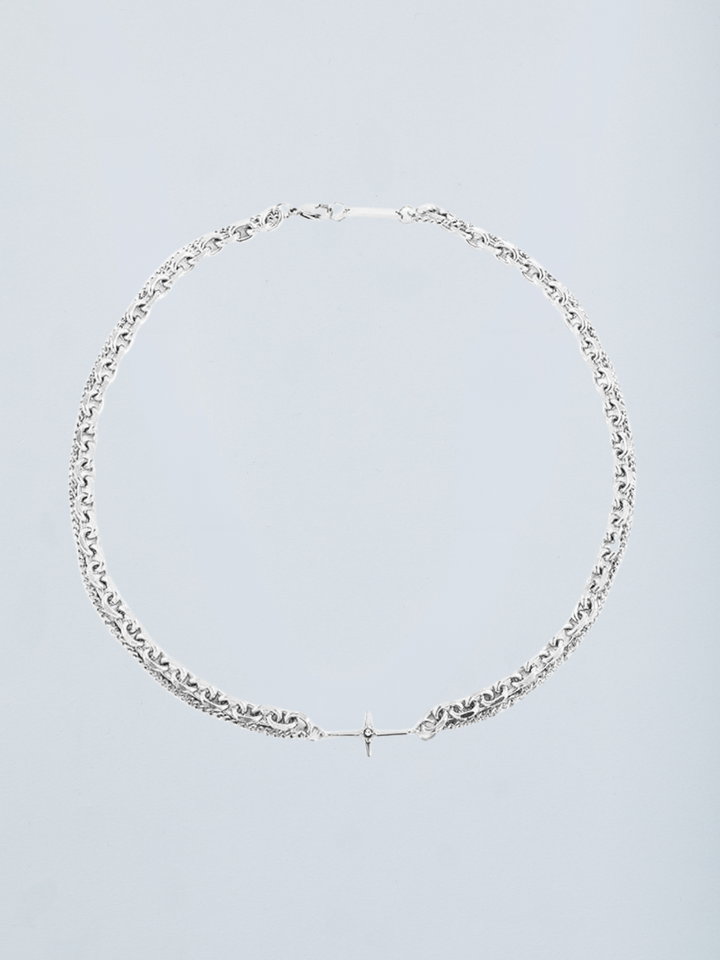 S925 Double-layer Cross Chain Necklace AR110