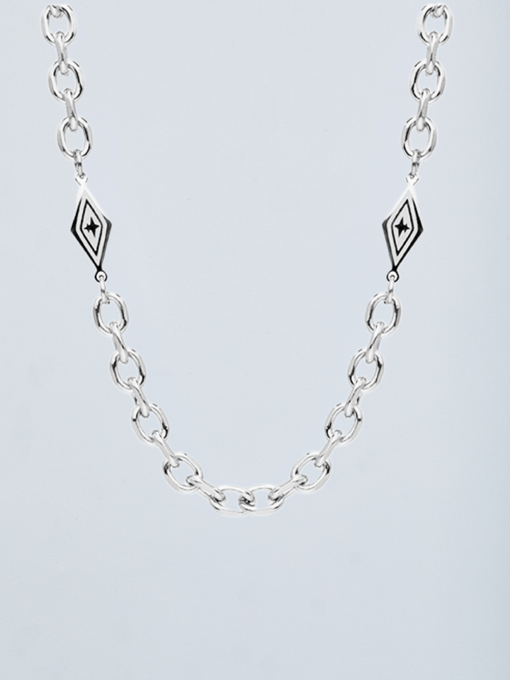 S925 Sterling Silver Rhombus Star Necklace AR106