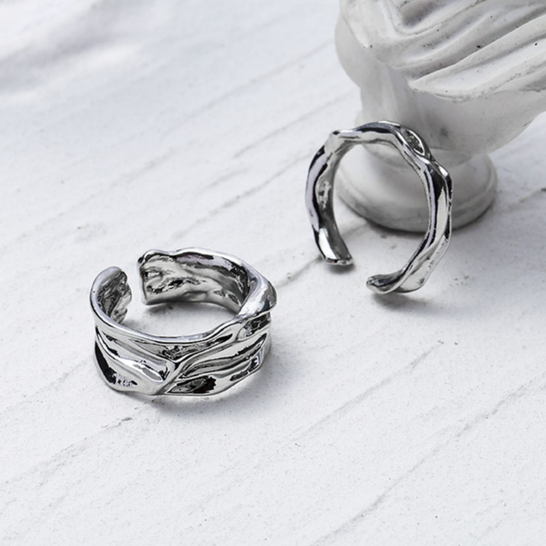 Silver ring set AR198 texture detail