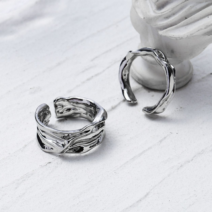 Silver ring set AR198 texture detail